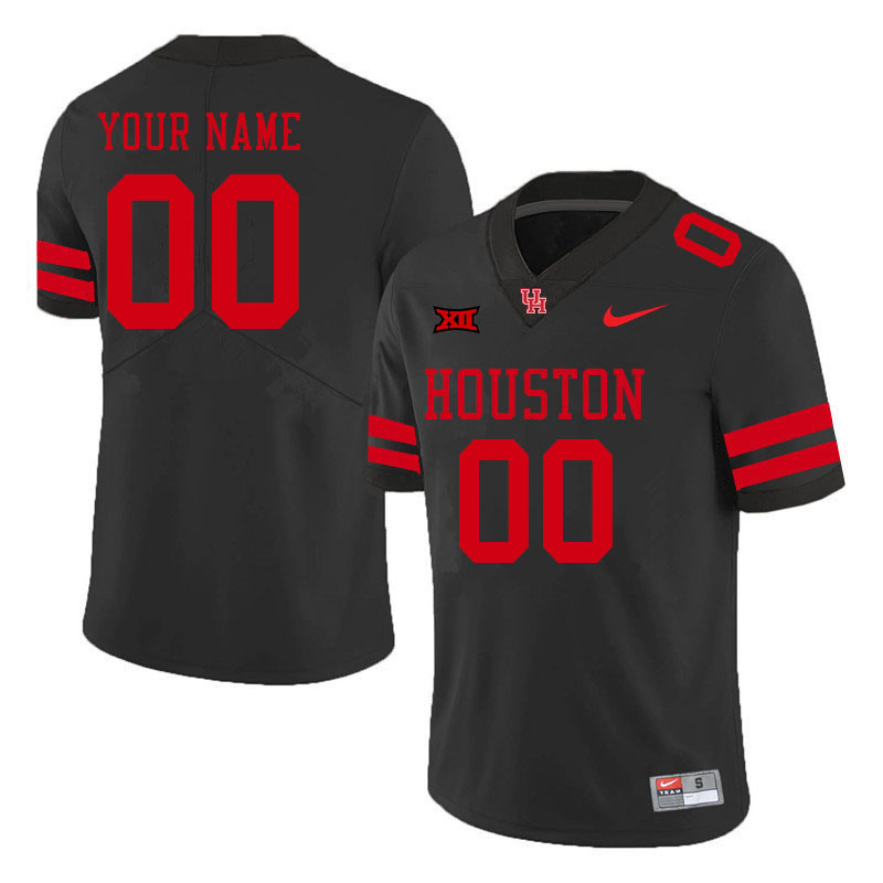 Custom Houston Cougars Name And Number College Football Jerseys Stitched-Black - Click Image to Close